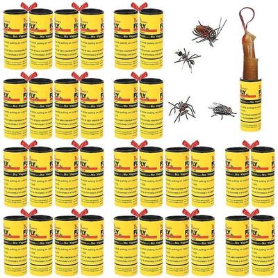 Attrape Mouche Papier, Mouche Rouleaux de Papier, Moustiques Catcher Ruban pour Les Insectes Volants Intérieurs et extérieurs