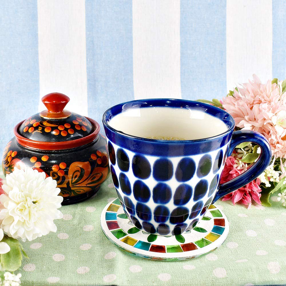 Fourcart Cute Handmade Glass Craft [Mosaic Coaster] Margaret X 5-Piece Set