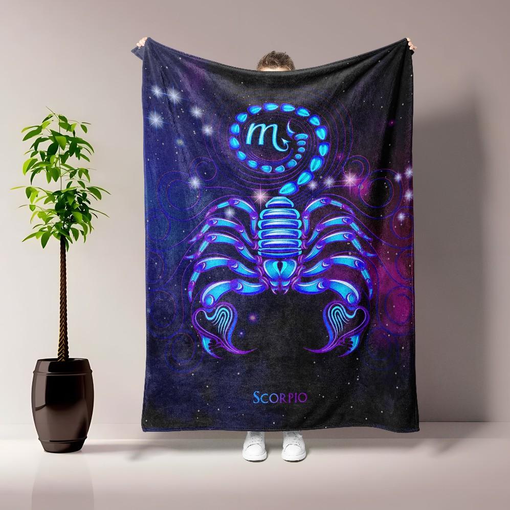 The Zodiac Throw HD Printed Scorpio,Aries,Pisces Flannel Thin Blanket. Use for Sofa,beds,living Rooms,travel Picnic Blanket