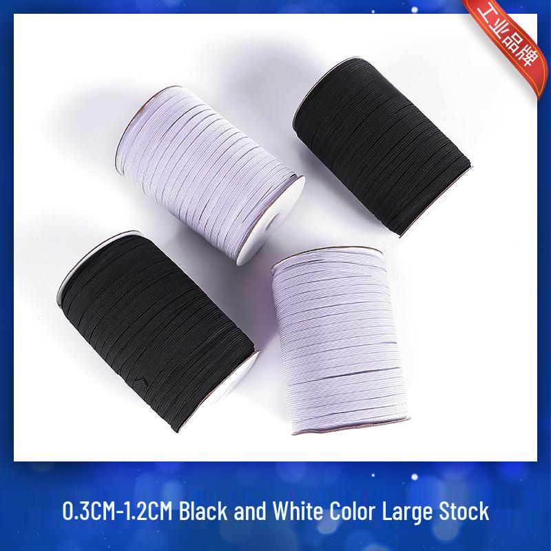 1cm White Running Horse Band Black High Elastic Eco-Friendly Polypropylene Bag & Garment Accessory Colored Elastic Band