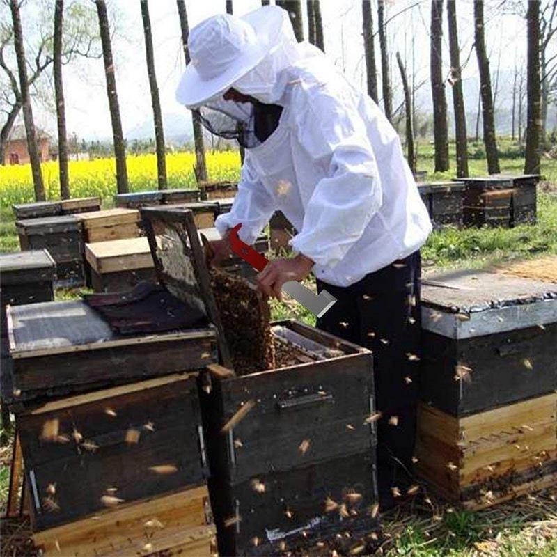 Stainless Steel Beehive Tool Holder J-shaped Hook Red 27cm Honey Cutter Beehive Scraper Beekeeping Tool