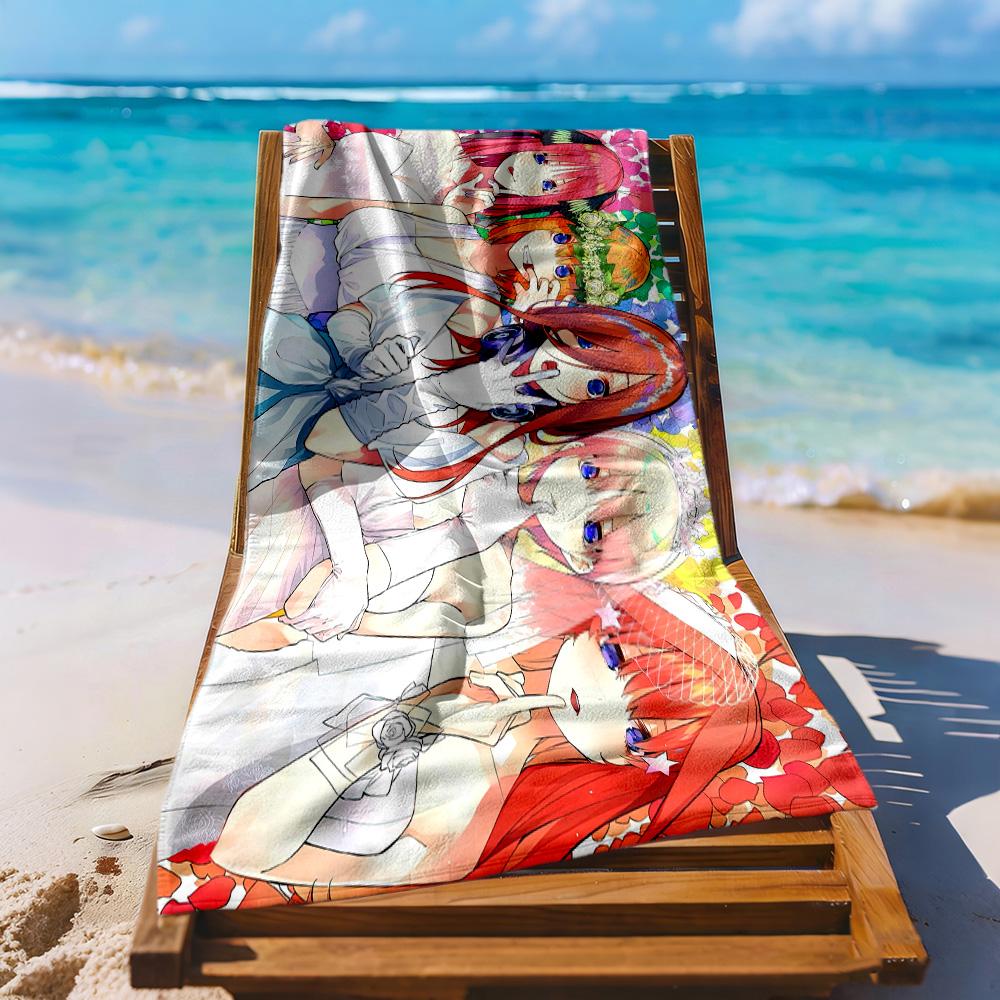Quintessential Quintuplets2 Beach Towel Super Soft Microfiber Quickdry Fabric Comfortable Lightweight Perfect for Traveling Yoga Camping and Swimming