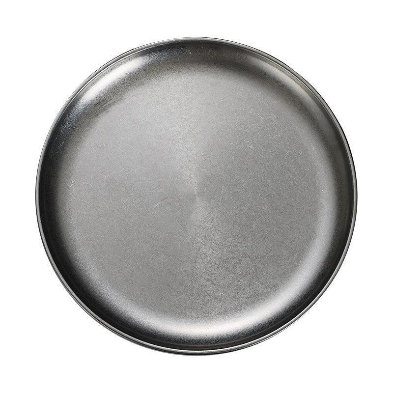 ZISIZ Korean Retro Style 50cm Stainless Steel Divided Serving Plate