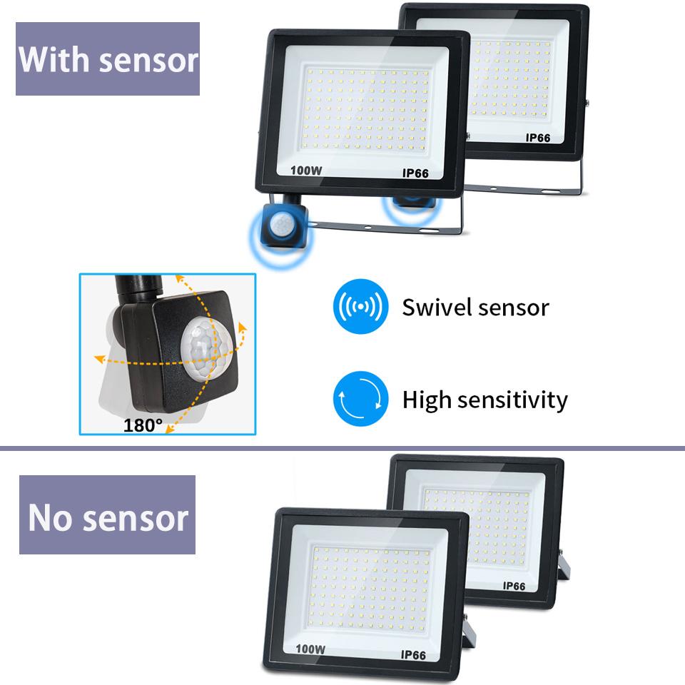 Outdoor Flood Light LED PIR Motion Sensor Projector 220V IP66 Waterproof Outdoor Led Spot LED Spotlight For Garden Street Light