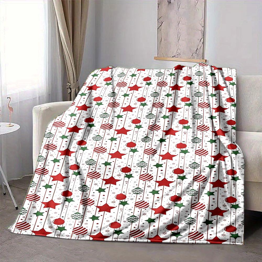 1Pc Christmas Ornaments Pattern Blanket Soft And Comfortable Casual Warm Camping Travel Christmas Halloween Gift M91714