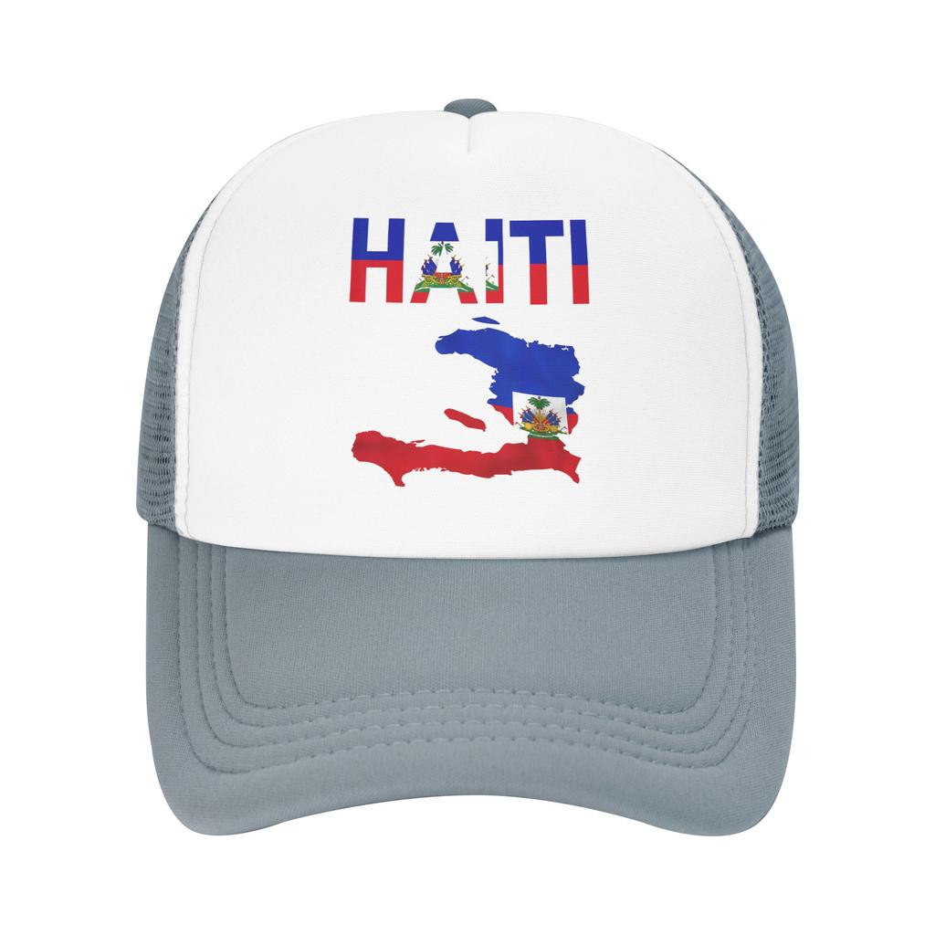 Haiti Flag Map Haitian Pride Mesh Baseball Caps Unisex Sport Trucker Worker Cap Hat Adjustable Summer Trucker Hat