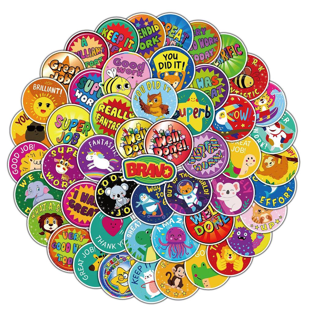 50 Reward Series Waterproof Graffiti Stickers for Water Bottles & Suitcases