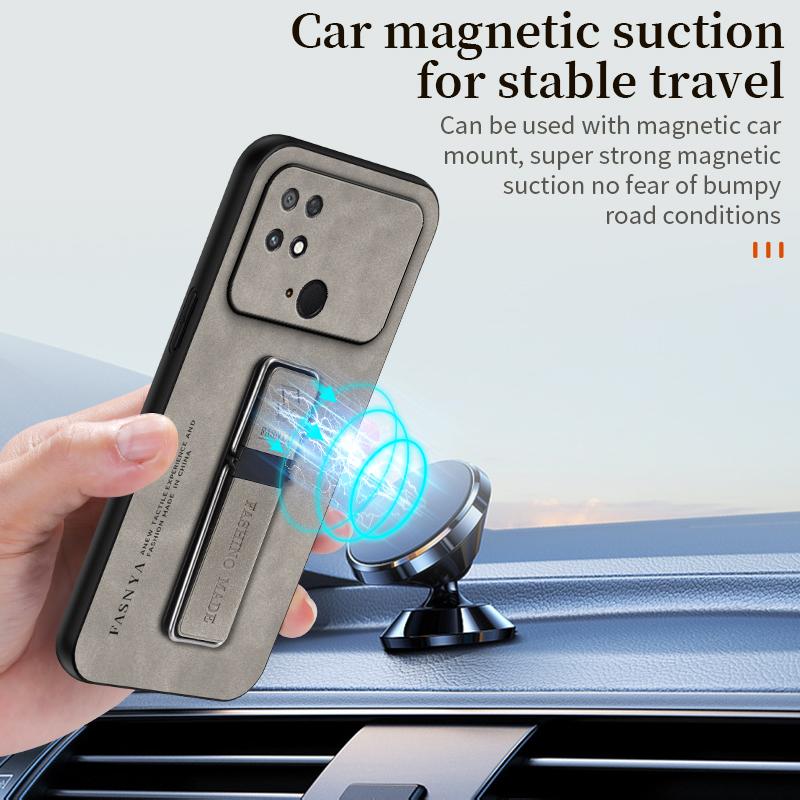 For Xiaomi Poco C40 Case Car Magnetic Holder Phone Cases For Poxo Pocoo Little C40 C 40 PocoC40 Soft Silicone Leather Back Cover