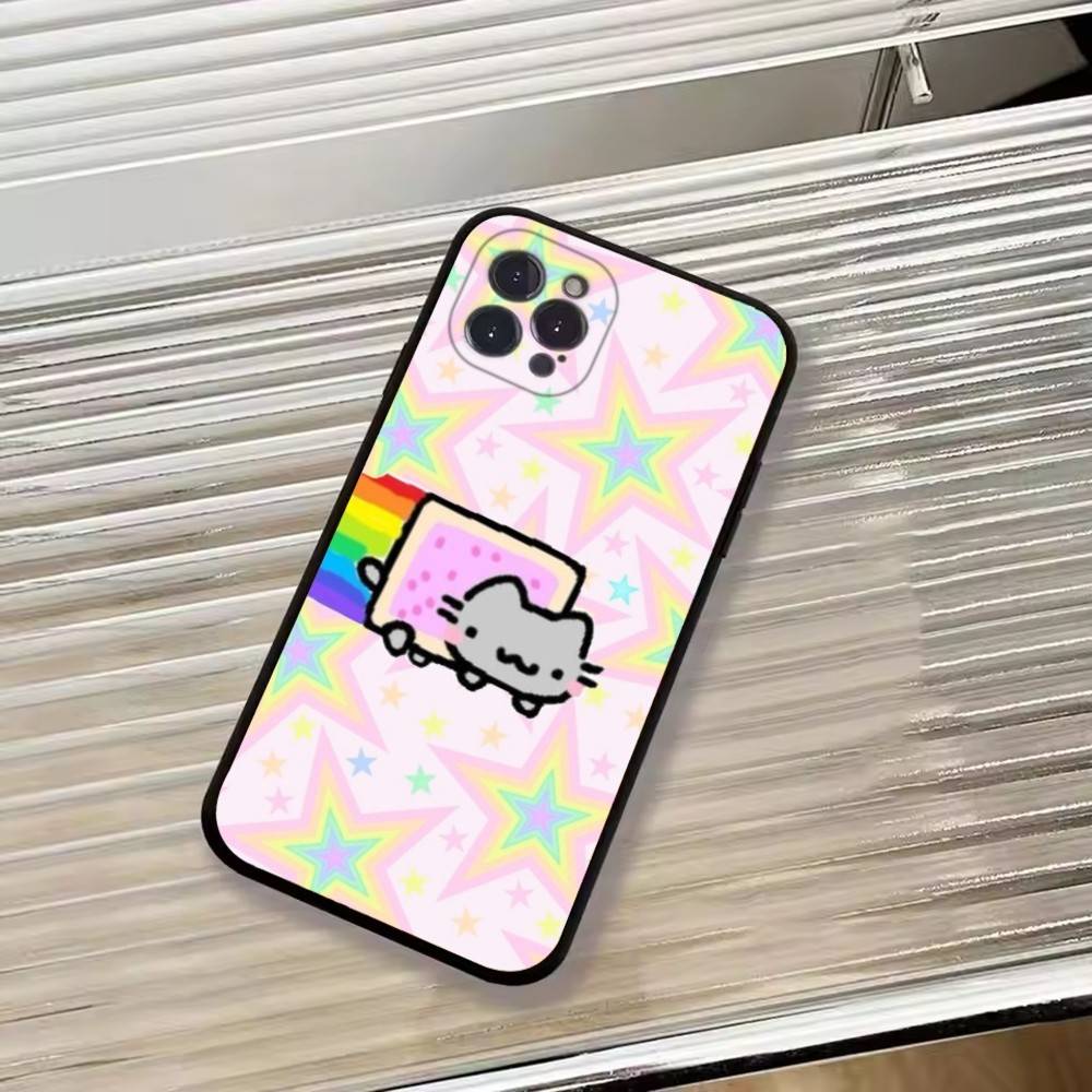

Милый Чехол для Телефона N-Nyan Cat Для iPhone 17,16,15,14,13,12,11 Plus,Pro Max,XS,Мягкий Силиконовый Черный Чехол iPhone16Pro