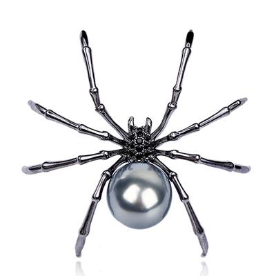 Personalized Black Spider Water Diamond Brooch