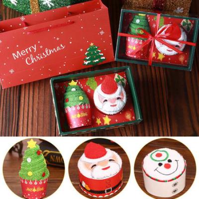 Santa Claus Snowman Christmas Tree Cotton Super Soft Towel Party Decor Gift