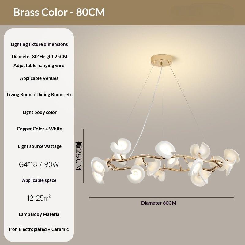 Modern Minimalist Ceramic Floral Lighting Designer Living Room Pendant Light