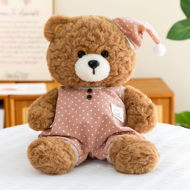 Cute Teddy Bear Pajama Plush - Healing Companion Doll for Girls Birthdays 30cm 0.23kg