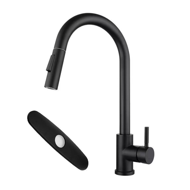 304 Stainless Steel Pull-Out Kitchen Faucet with Splash-Proof, Hot & Cold Features and Vegetable Washing Basin.