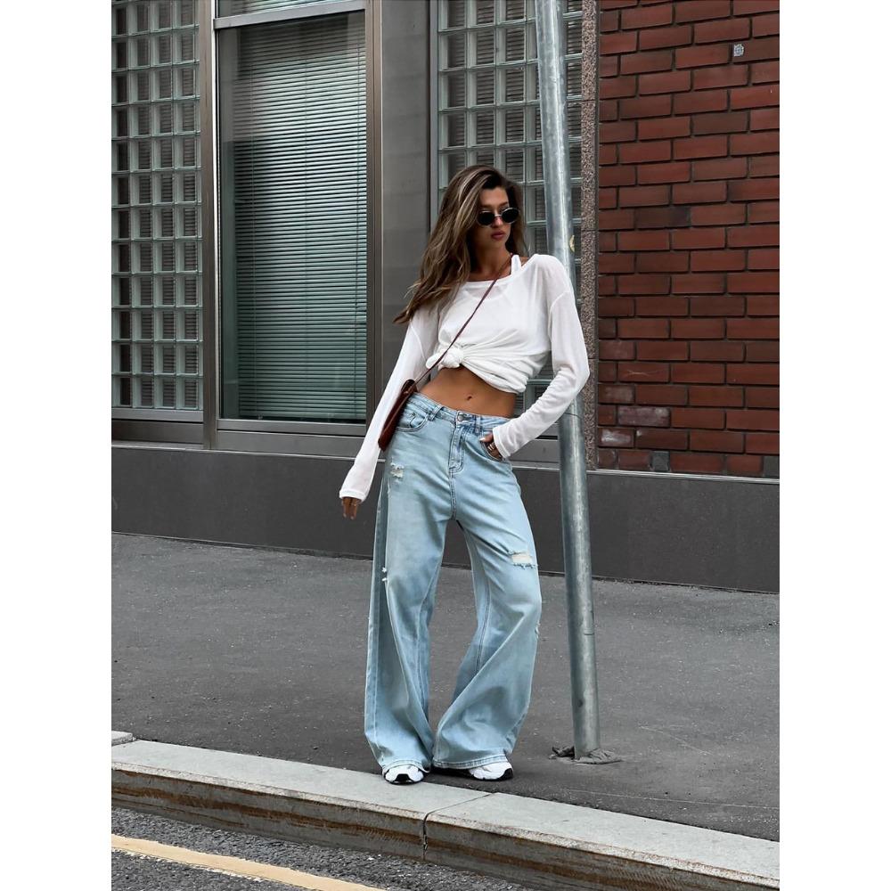 Hirsionsan 2025 Basic Lyocell T-Shirts Damen Frühling Sommer Langarm Locker Unterteile Damen Casual Gestrickt Weich Damen Tops