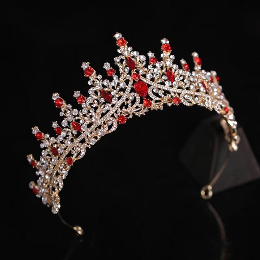 Hair Jewelry Baroque Crystal Crowns Shiny Ornament Princess Crown Rhinestone Diadem  Wedding