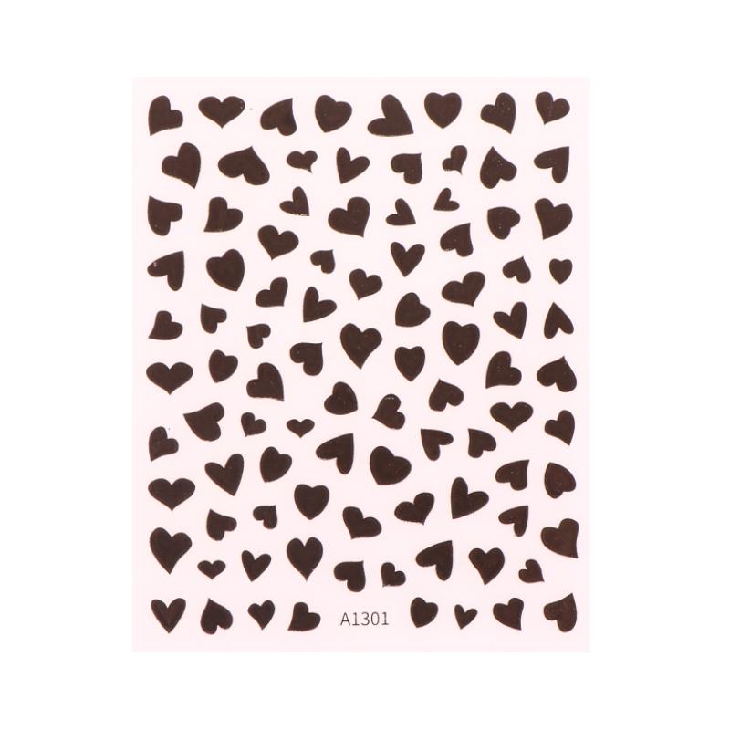 Hollow Heart Sticker For Nail Gold Pink Love For Women Slider Nail Art Decoration Holographic Manicure Accessory