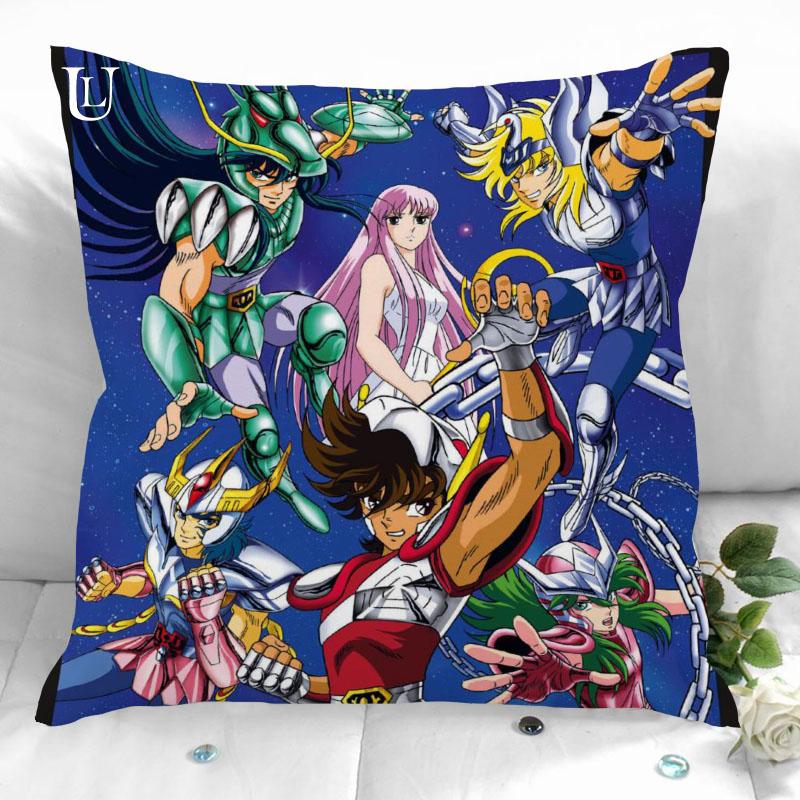 New Custom Saint Seiya Pillowcases Printed Square Pillowcase Home Decorative Zipper Pillow Cover 35X35Cm40X40Cm(One Side)