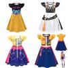 Kpop Demon Hunters Rumi Mira Zoey Girl Cosplay Dress For Kids With Flared Sleeves And Cartoon Pattern For Summer Play