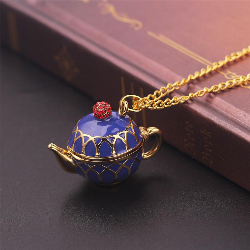 Enamel Tea Cups Jewelry Necklace on the Neck Temperament Long Pendants and Necklaces Turkish Copper Mug Costume Decoration Women