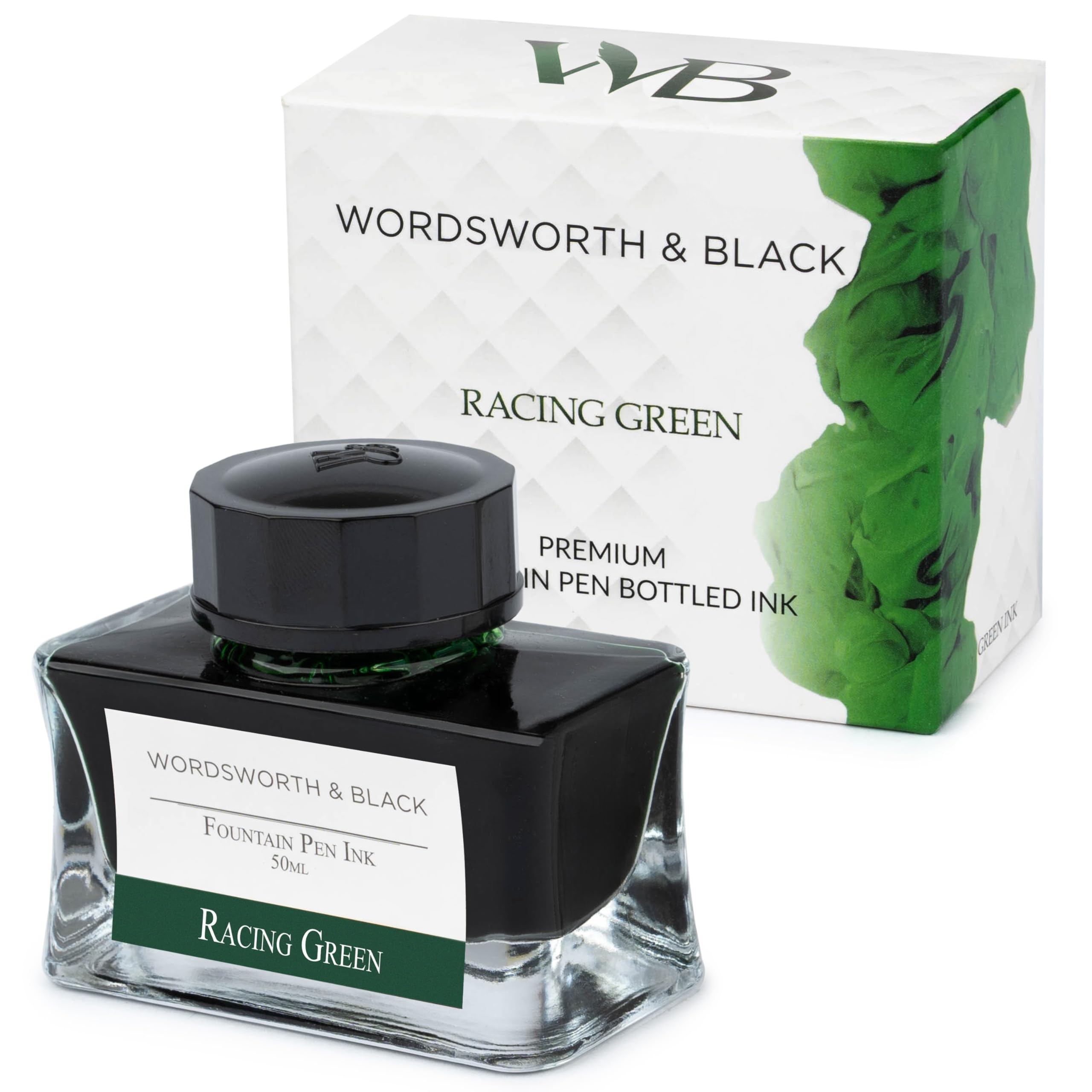 

Чернила для перьевой ручки Wordsworth Black, флакон для перьевой ручки класса люкс, классический дизайн, плавный поток и (50 мл) Издание, [Зеленые] Чернила, Бутылка, зелёный