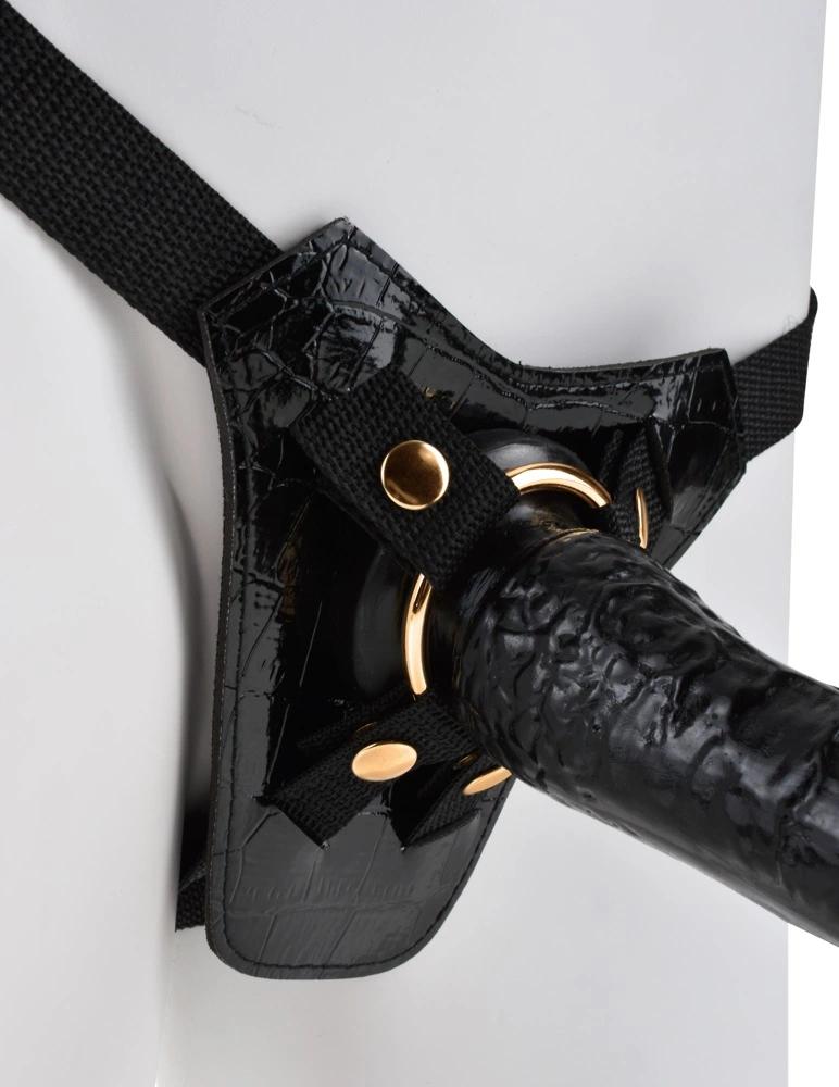 Fetisch Fantasy Gold - Verstellbarer Strap-On mit abnehmbarem goldenem Ringdildo