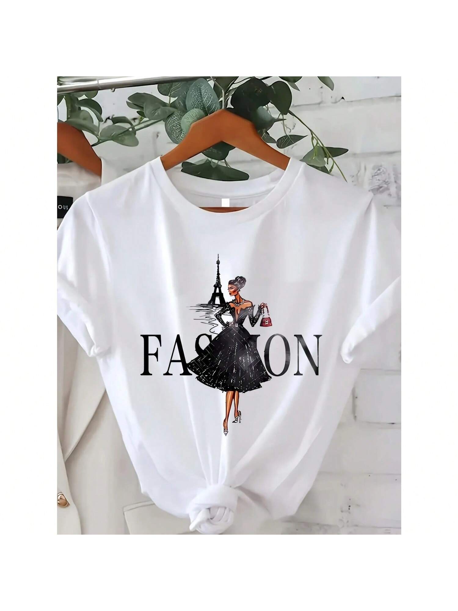 Wounisex S Printed T-Shirt Short Sleeve Round Neck Casual Top Wounisex s T-Shirt With S разноцветный