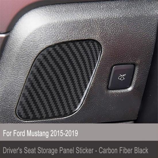 For Ford Mustang Carbon Fiber Driver Side Storage Box Panel Cover Trim 2015-