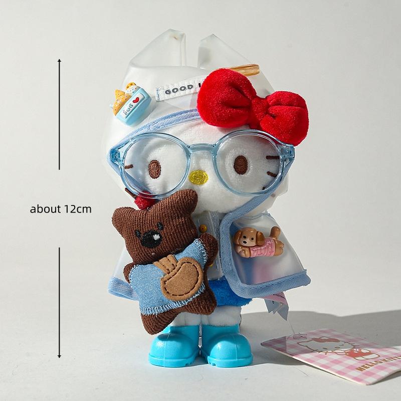 Hello Kitty Sanrio Keychain Kawaii Girl Cartoon Plush Toy Backpack Pendant Bag Car Decoration Children'S Holiday Gift