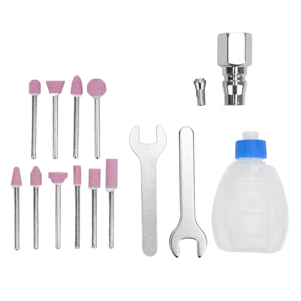 Air Rotary Tool/Air Grinder Set, 65,000 rpm, 90 psi operating pressure, micro grinder, ultra-high-speed polishing, grinding, plastic, stone, wood, rus