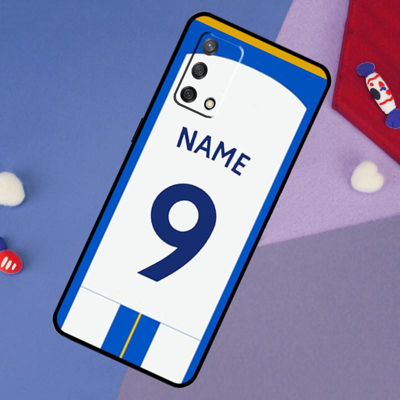 Personalised Football Number Name Case For OPPO A96 A76 A16 A18 A58 A78 A98 A17 A77 A54 A57 S A74 A5 A9 A53 A52 A72 A15 A93