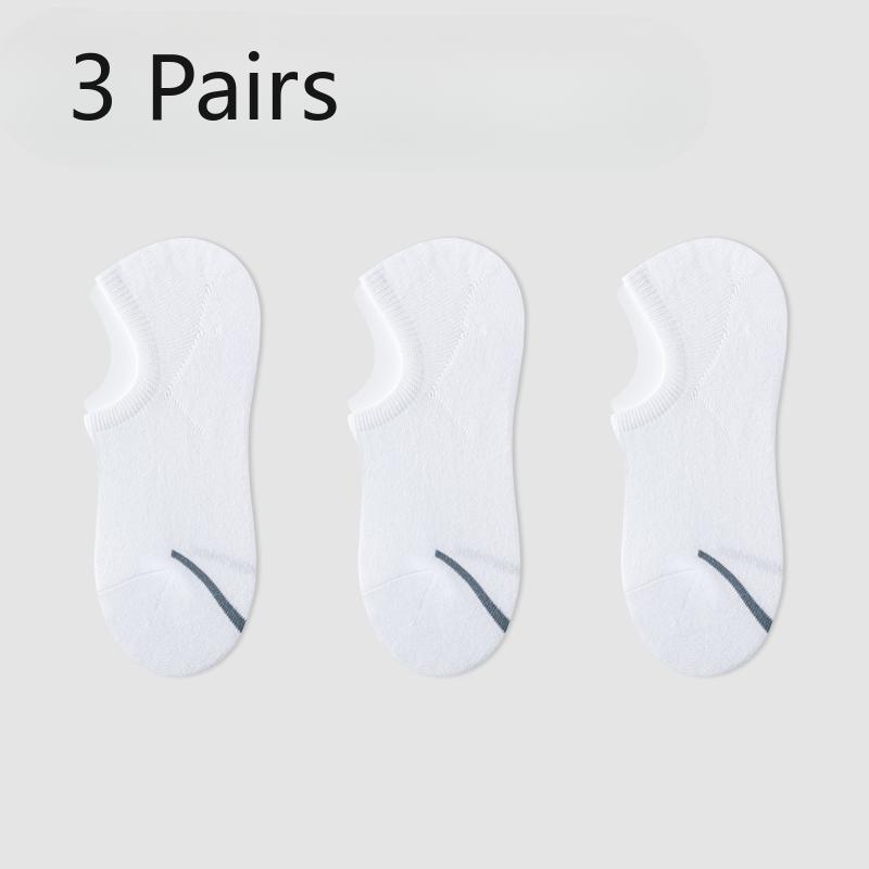 3 Pairs of Essential Oil Socks, Men's Summer Thin Cotton Socks, Antibacterial, Deodorizing, Sweat-absorbing Sports Men's Boneless Boat Socks