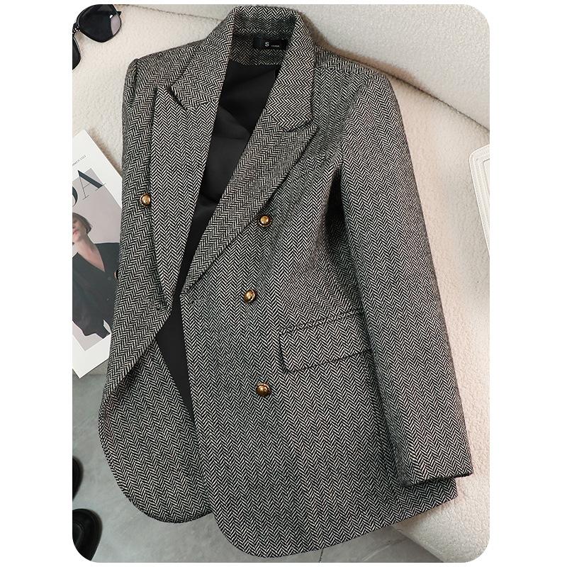 Kadın Sonbahar Kış Takım Elbise Ceket Kelime Desenli Blazer Mont Kadın Mizaç Serin Tasarım Eşsiz Bayan Üstler