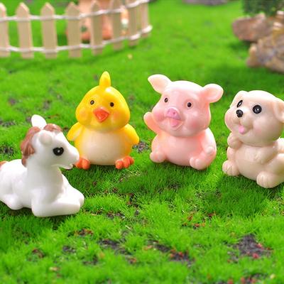 Cute Mini Twelve Zodiac Figurines DIY Handmade Zodiac Figurines Miniature Resin Crafts Cartoon Animals Ornaments