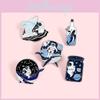 Cute Creative Astronaut Whale Series Brooch Alloy Design Pin For Versatile Fashion Accessories