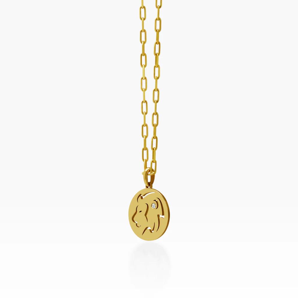 Minimalist 12 Constellations Stainless Steel Pendant Necklace - Hollow Round Sweater Chain