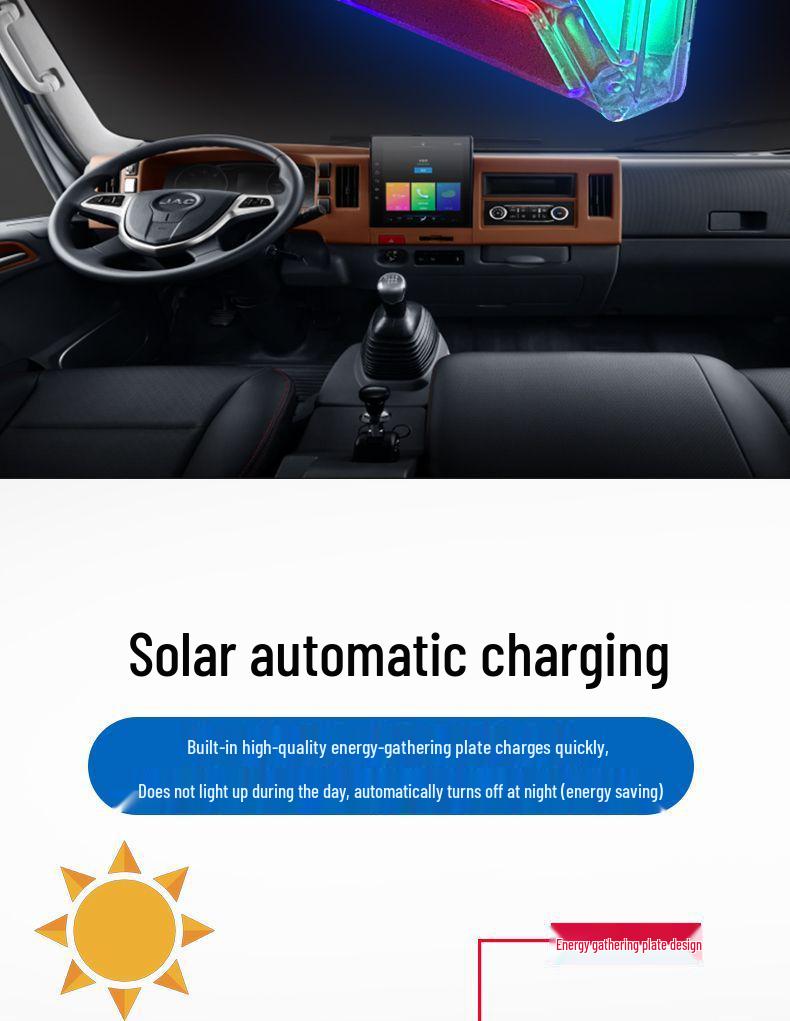 Solar-Powered Anti-Theft Rear Warning Lights for Trucks