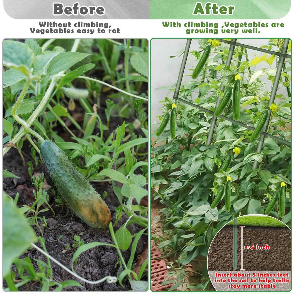 Trellis For Raised Garden Bed Garden Metal Cucumber Trellis U-Frame Rack Weather-Resistant Metal Supports For Climbing Plants
