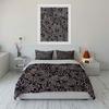Black lace floral pattern Bedding Set for Kids Luxury Gift 3pcs Digital Print Comforter Set Soft Comfortable Breathable