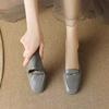 British style thick heel small leather shoes autumn new soft leather shallow mouth single shoes