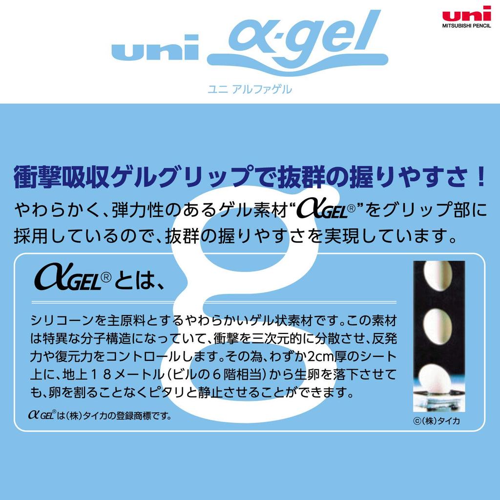 Mitsubishi Pencil Uni Alpha Gel Slim Mechanical Hard Pencil, 0.5mm, Tip, Navy, M5619GG1P.9