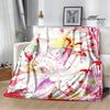 Card Captor Sakura Cartoon Printed Blankets Flannel Soft Cozy Blankets Sofa Bed Blanket Travel Blanket Bedding Birthday Gift
