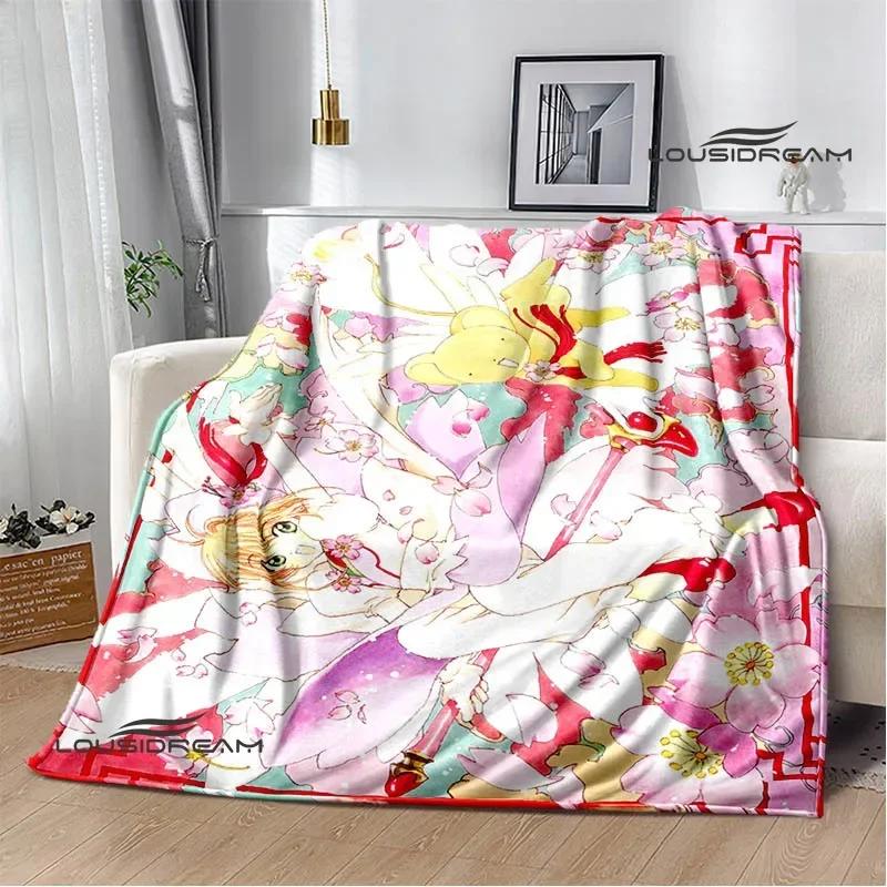 Card Captor Sakura Cartoon Printed Blankets Flannel Soft Cozy Blankets Sofa Bed Blanket Travel Blanket Bedding Birthday Gift