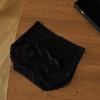 Underpants for Women Low Waisted Briefs with Black Fungus Edges Cute Simple Nylon Breathable Triangle Underwear Panties