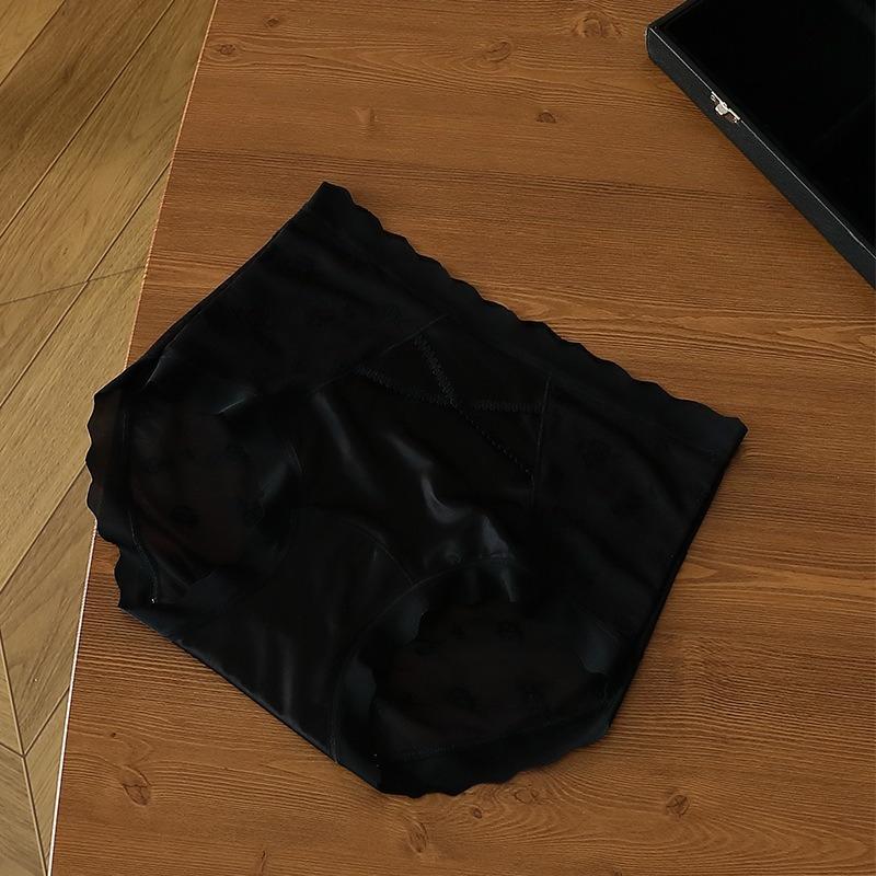 Underpants for Women Low Waisted Briefs with Black Fungus Edges Cute Simple Nylon Breathable Triangle Underwear Panties