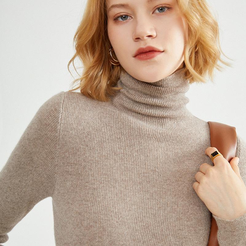 Autumn and Winter Women's Stacked Collar Round Neck Slim Pullover Hundred Yards Bottoming Knitwear