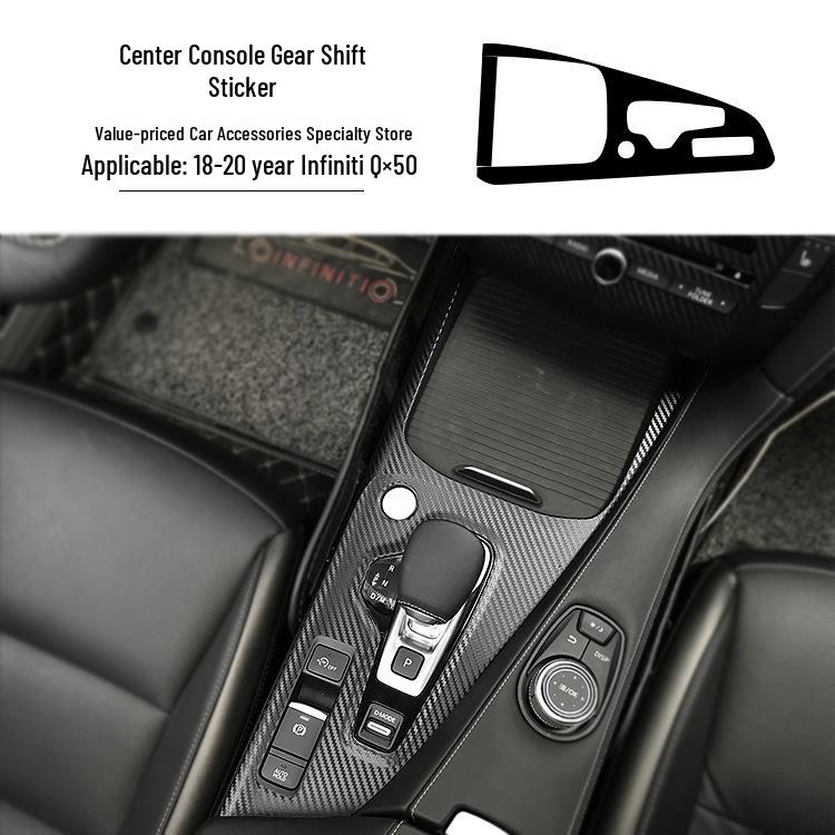 18-20 Infiniti QX50 Wnętrze Naklejka z włókna węglowego odporna na zarysowania na drzwi