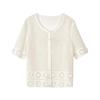 Lancy Women's Crochet Knit Short Sleeve Top