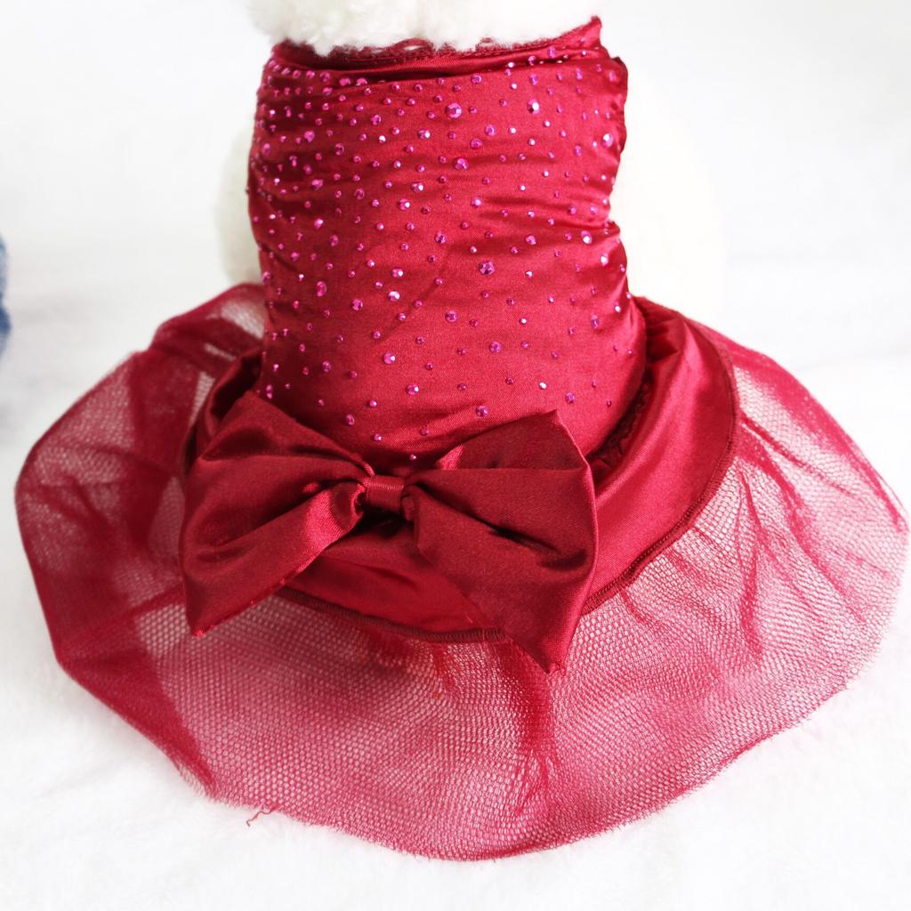 Spring and Summer New Black Diamond Dress Teddy Puppy Pomeranian Dog Clothes Skirt