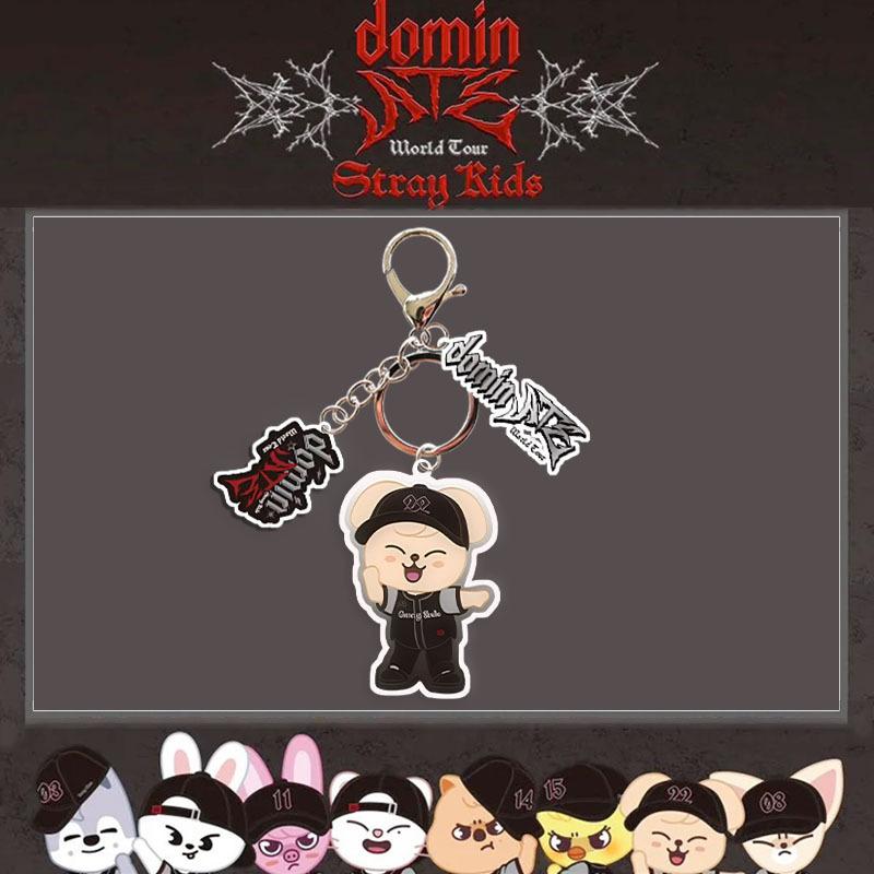 Stray Kids SKZOO dominATE World Tour Acrylic Keychain Cute Cartoon Character Bag Charm Concert Merch Fan Collection Gift